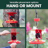PERKY-PET SMART BIRD FEEDER WITH CAMERA FOR HUMMINGBIRDS 20 OZ - RED