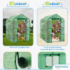 MACHRUS OGROW 2 TIERS 8 SHELVES MINI WALK IN PORTABLE OUTDOOR GREENHOUSE - GREEN