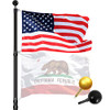 WINISKI FLAG POLE 30FT TELESCOPING BLACK EXTRA THICK - OUTDOOR HEAVY DUTY
