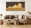 IARTTOP 3D LARGE WOOD MOUNTAIN WALL ART FRAMED 20X40 INCH - WHITE/BLUE/BROWN