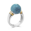 VALENTOV HANDCRAFTED TURQUOISE RING STONE PLATED 18K GOLD RING WOMEN - SIZE: 9