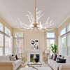 RINKBIK ACRYLIC ANTLER CHANDELIER CEILING LIGHT FIXTURES - GOLD