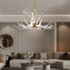RINKBIK ACRYLIC ANTLER CHANDELIER CEILING LIGHT FIXTURES - GOLD