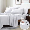 CATHAY HOME QUEEN DOUBLE-SIDED ORGANIZER POCKET FITTED SMART SHEET - WHITE