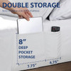 CATHAY HOME QUEEN DOUBLE-SIDED ORGANIZER POCKET FITTED SMART SHEET - WHITE