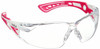 BOLLE SAFETY RUSH SAFETY GLASSES PINK/WHITE FRAME CLEAR LENSES LIC25481- PINK