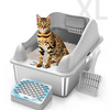 FURKID STAINLESS STEEL CAT LITTER BOX WITH LID, XL EXTRA LARGE LITTER BOX