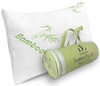 DreamField Linen Memory Foam Bamboo Pillow Queen Size -White/Green