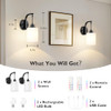 ODNORA WIRELESS RECHARGEABLE WALL SCONCE SET OF TWO 15 COLORS - BLACK/WHITE