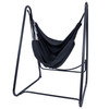 SUNNYDAZE DECOR PATIO HAMMOCK CHAIR WITH STAND, A-FRAME, 350lbs - BLACK