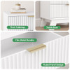 XIXINI FLUTED NIGHTSTAND 24" WIDE WITH 3 LARGE STORAGE DRAWERS HLG047-WH - WHITE