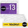 SIMPLY FILTERS SIMPLY 16X24X1 MERV 13 6 PACK - WHITE New