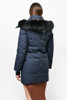 MACKAGE NAVY BLUE 'JUANA' DOWN PARKA WITH BLACK FUR HOOD DETAIL SIZE XS