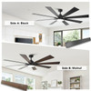VACZON 72-IN COLOR-CHANGING LED CEILING FAN WITH LIGHT 6 BLADE - BLACK/WALNUT