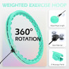 JLOIBAO WEIGHTED HULA CIRCLE WEIGHT LOSS Infinity Fitness Hoop Plus Size - CYAN