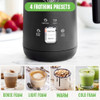 GREENLIFE CERAMIC ELECTRIC MILK FROTHER 10OZ 4-IN-1 AUTO HOT AND COLD FOAM BLACK