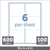 OFFICE DEPOT WHITE INKJET/LASER SHIPPING LABELS,3 1/3" X 4" 600 - WHITE New