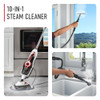 HOOVER STEAM COMPLETE PET STEAM MOP, 10-IN-1 REMOVABLE HANDHELD STEAMER - BLACK