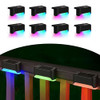 INFINITE BASICS 8-PACK SOLAR LED DECK STEP LIGHTS SHELL BLACK/RGB LIGHT