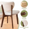 KERDOM - CLASSIC DINING CHAIRS 2PCS - BEIGE