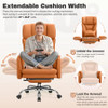 KERDOM - ERGONOMIC BIG OFFICE LEATHER CHAIR - CARAMEL