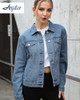 Argstar Denim Jacket for Women Button Up Long Sleeve with Pockets New