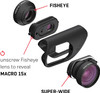 OLLOCLIP FISHEYE Super-Wide Macro 15x Premium Glass Lenses OC-0000284-EA - Black