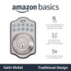 AMAZON BASICS TRADITIONAL ELECTRONIC KEYPAD DEADBOLT DOOR KEYLESS ENTRY - Satin New