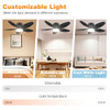 AYSEMO ‎42" Low Profile Ceiling Fan with Lights & Remote 6-Speed Wind - Black
