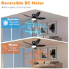 AYSEMO ‎42" Low Profile Ceiling Fan with Lights & Remote 6-Speed Wind - Black