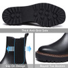 ATHLEFIT WOMEN'S CHELSEA ANKLE BOOTS PLATFORM SLIP ON WOMEN 7.5 BLACK