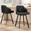 TATUB 26" Swivel Leather Bar Stools Set of 2, Black Counter Height