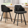 TATUB 26" Swivel Leather Bar Stools Set of 2, Black Counter Height