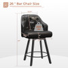 TATUB 26" Swivel Leather Bar Stools Set of 2, Black Counter Height