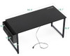 AODK 55" Small Computer Desk Power Outlet Small Spaces Home Office - Black
