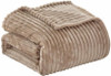STRIATA RIBBED CORDUROY BLANKET ULTRA-SOFT PLUSH KING 108" X 90" - TAUPE New