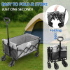 GENERIC FOLDABLE EXTENDED WAGON CART ALL TERRAIN 354 LBS WEIGHS 10 LB - GRAY