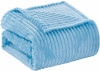 STRIATA RIBBED CORDUROY BLANKET ULTRA-SOFT PLUSH KING 108" X 90" - LIGHT BLUE New