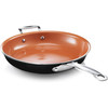 GOTHAM STEEL 12 INCH NON STICK FRYING PANS - BLACK/COOPER