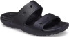 CROCS UNISEX CLASSIC TWO-STRAP SLIDE SANDALS - SIZE: MEN 7 WOMEN 9 - BLACK