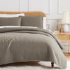 SOUTH SHORE FINE LIVING OVERSIZED QUILT KING SIZE BEDDING SET DARK TAUPE New