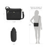 TRAVELON Anti-Theft Classic Small East/West Crossbody Bag 43115 - BLACK New