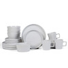 Stone Lain Celina Modern Stoneware 16-Piece Dinnerware Set - Glossy White