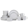 Stone Lain Celina Modern Stoneware 16-Piece Dinnerware Set - Glossy White