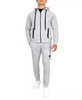 BLU ROCK MEN'S TECH FLEECE HOODIE AND JOGGER SWEATPANTS - 3XL - HEATHER GRAY