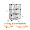 AMAZON BASICS CUBE WIRE GRID STACKABLE STORAGE SHELVES, 6-CUBE - BLACK