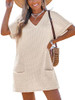 CAA07B5C071GGS CUPSHE WOMEN'S DREAMY TIDES COVER-UP MINI DRESS SIZE S -BEIGE