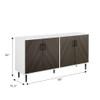 WALKER EDISON FEHR MODERN 4 DOOR BOOKMATCH BUFFET 58 INCH ASH BROWN - WHITE