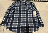 CENTRO MEN'S PLAID FLANNEL LONG SLEEVE SHIRT - SIZE: MEN XL - NAVY WHITE New