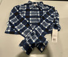 CENTRO MEN'S PLAID FLANNEL LONG SLEEVE SHIRT - SIZE: MEN XL - NAVY WHITE New
